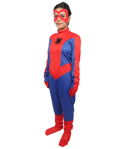 HPO Red & Blue Web Hero Women’s Costume – Superhero Inspired Bold Color Contrast Outfit | Dynamic Presence for Parties