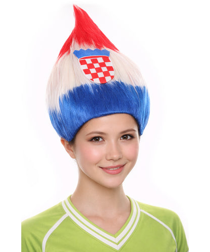 Egypt Flag Sport Afro Wig | Mid Eastern Play Event Halloween Wig