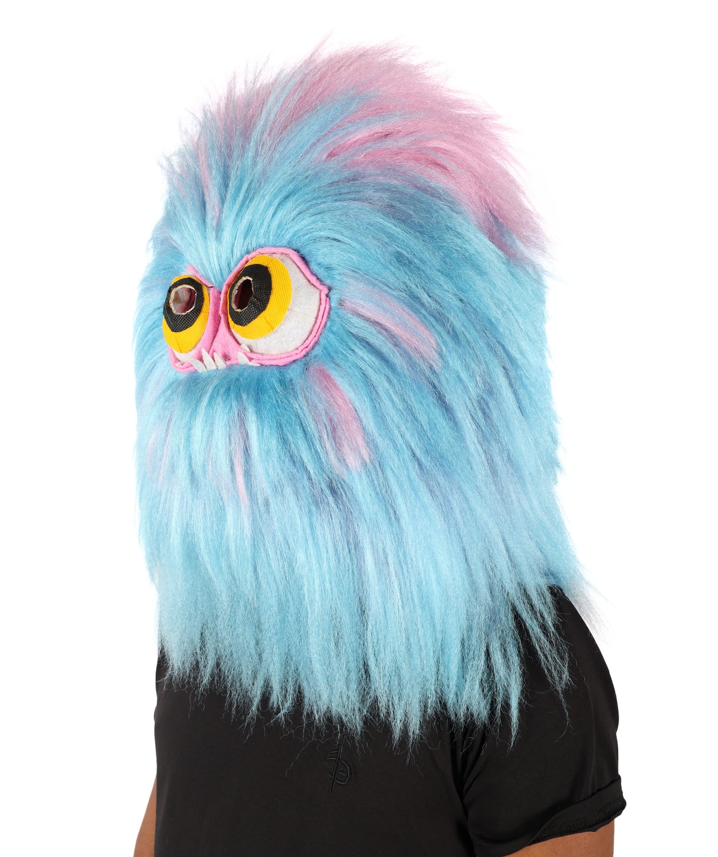 HPO Unisex Adorable Furry Multicolor Monster Costume Set with Head Mask & Bundle| Perfect for Halloween| Synthetic Fabric