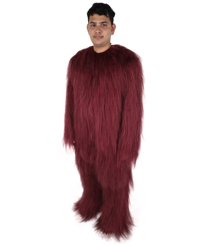 HPO Unisex Extreme Hairy Person Costume, Mask and Bundle - Full-Body Hair Suit Extra-Long Ash Brown Costume Wig for Halloween, Cosplay & Parties