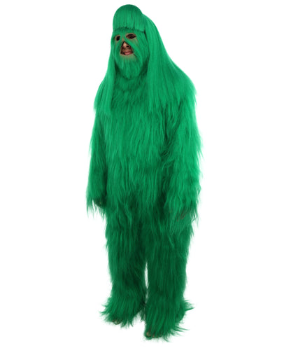 HPO Unisex Extreme Hairy Person Costume, Mask and Bundle - Full-Body Hair Suit Extra-Long Ash Brown Costume Wig for Halloween, Cosplay & Parties