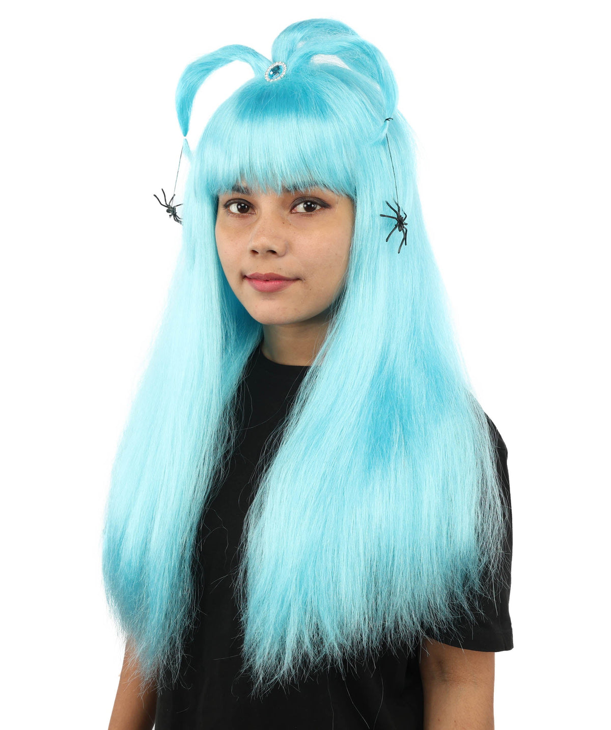 HPO Adult Women's Spider Gothic Sculpted Wig | Multiple Color Options, create of synthetic fiber, architectural spider-leg loops with blunt bangs, breathable base | Party, Halloween, theater, drag, performance, costume events