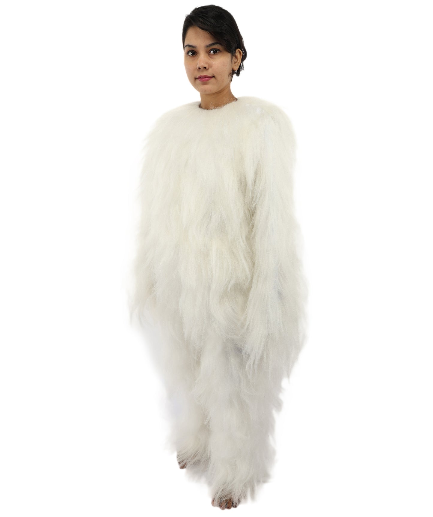 HPO Teen Extreme Hairy Person Costume Bundle & Mask Set - Full-Body Hair Suit Extra-Long Costume Wig for Halloween, Cosplay & Parties - Multiple Color Options