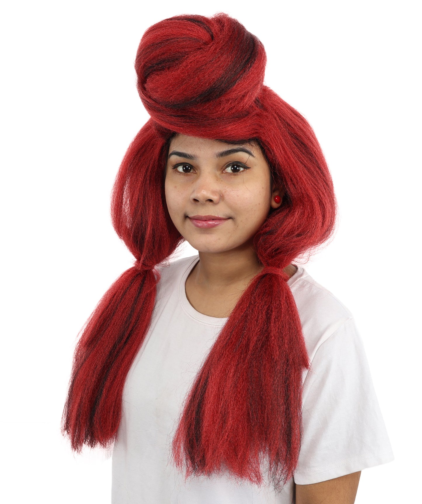 HPO Women’s High Volume Extra Long Yarn Twisted Bun Wig – Multiple Color Options | Bubble Ponytails Hairpiece with Capless Cap | Statement Headpiece for Halloween, Cosplay, Theater and Drag Looks