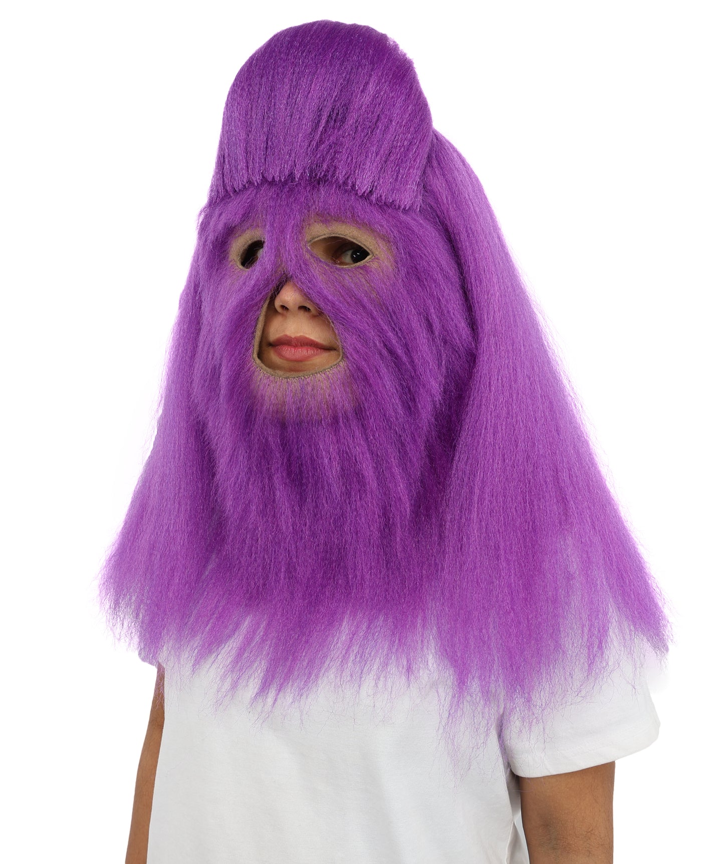 HPO Teen Extreme Hairy Person Costume Bundle & Mask Set - Full-Body Hair Suit Extra-Long Costume Wig for Halloween, Cosplay & Parties - Multiple Color Options