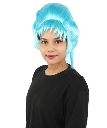 HPO Adult Women's Avant-Garde Bouffant Wig | Multiple Color Options | Create of synthetic fiber, massive smooth updo with micro bangs, breathable base | Party, Halloween, theater, drag, performance, costume events