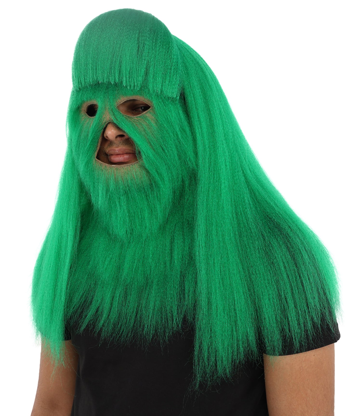 HPO Unisex Extreme Hairy Person Costume, Mask and Bundle - Full-Body Hair Suit Extra-Long Ash Brown Costume Wig for Halloween, Cosplay & Parties