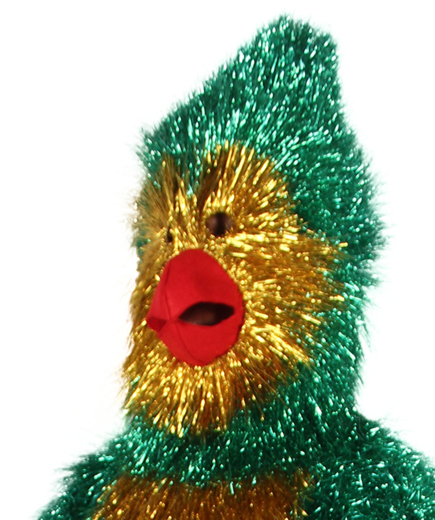 HPO Men's Furry Cardinal Mascot Tinsel Mask Costume, Halloween-Mask, Flame-retardant Tinsel Material
