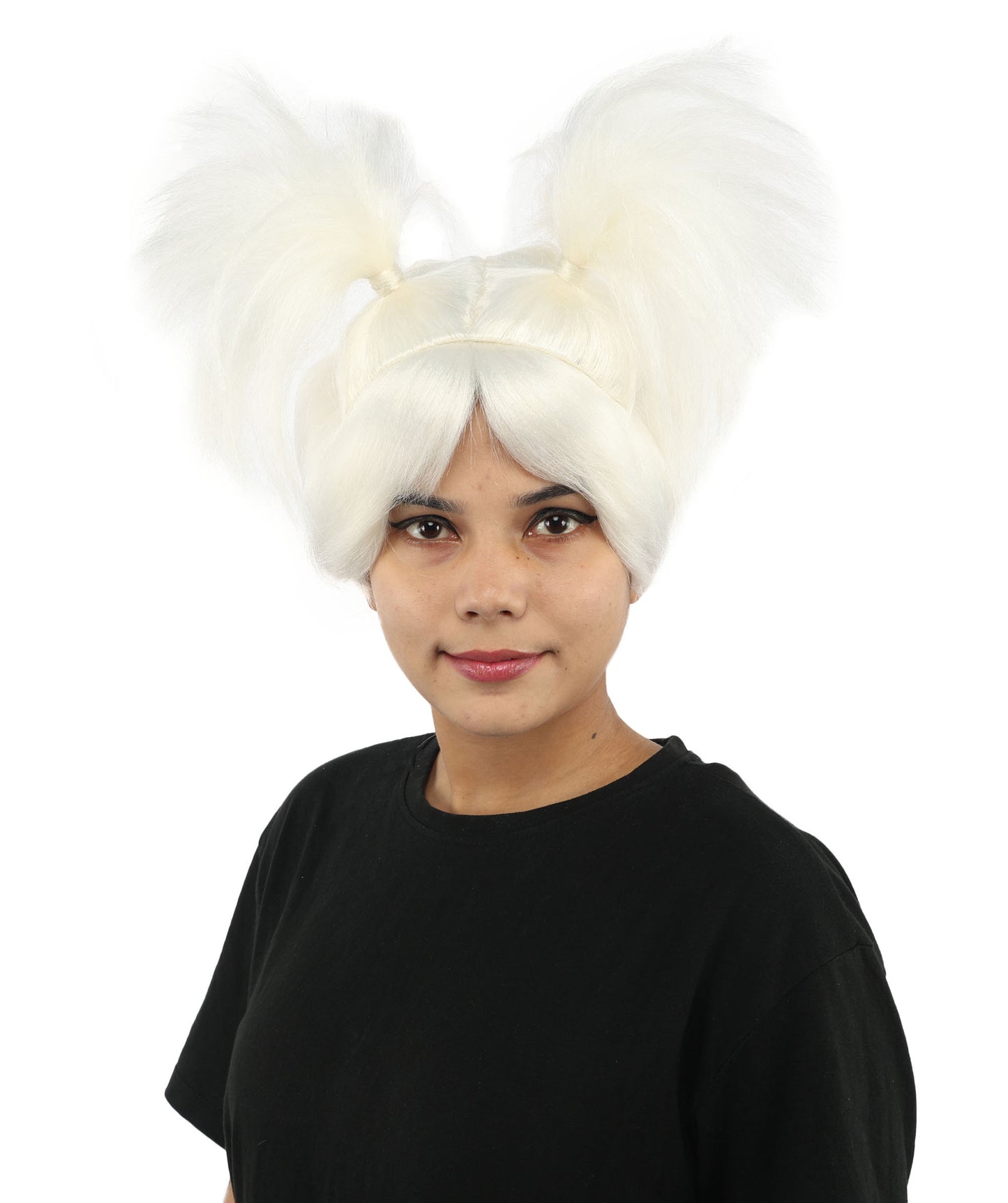 HPO Women’s 15-Inch Orange Spiky Troll Wig | Fun Animated Character | Bright and Bold Look for Halloween, Cosplay, and Themed Party