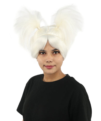 HPO Women’s 15-Inch Orange Spiky Troll Wig | Fun Animated Character | Bright and Bold Look for Halloween, Cosplay, and Themed Party