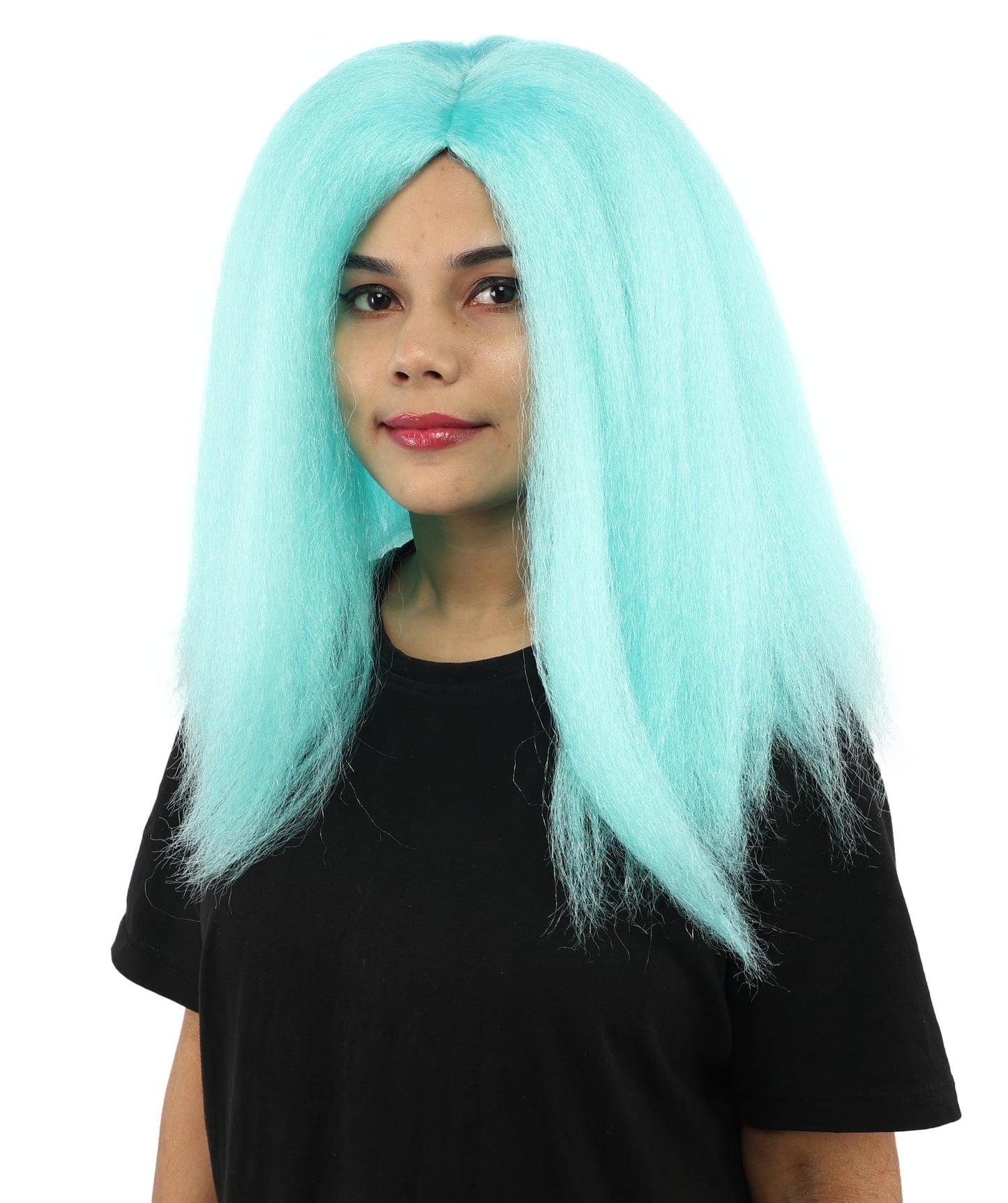 HPO Adult Women's Long Rounded Cartoon Hair Wig | Multiple Color Options | Bubble Bob, Deep Side Part, Heat Friendly Synthetic Strands & Breathable Net | Fancy Dress, Stage Show, Animated Character Events, Halloween & Festival