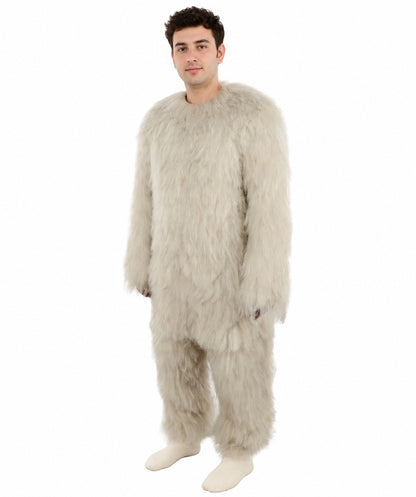 HPO Men’s Grey Animal Costume Bundle & Mask Set | Fluffy Creature Outfit & Hair for Cosplay & Roleplay | Plush Character  Costumes for Parties, Photo Shoots & Themed Events