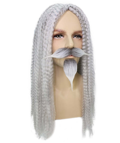 HPO Men's Curly Musketeer Wig Beard & Mustache Set | Multicolor Options | Halloween and Cosplay Wig | Flame-retardant Synthetic Fiber