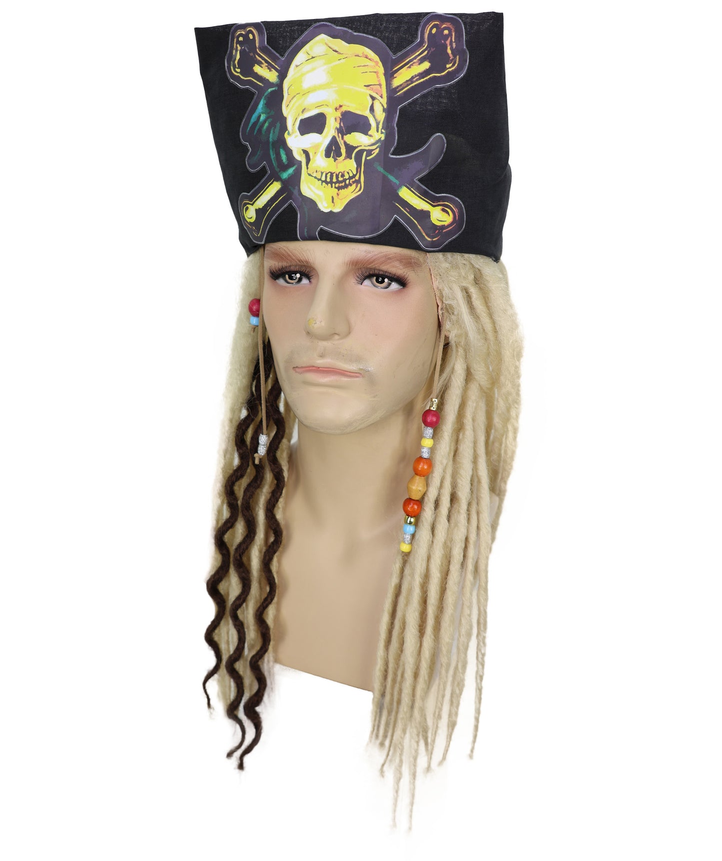 HPO Men's Pirate Dreadlocks Multicolor Options Wig | Halloween and Cosplay Wig | Flame-retardant Synthetic Fiber
