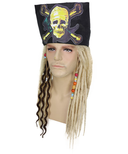 HPO Men's Pirate Dreadlocks Multicolor Options Wig | Halloween and Cosplay Wig | Flame-retardant Synthetic Fiber