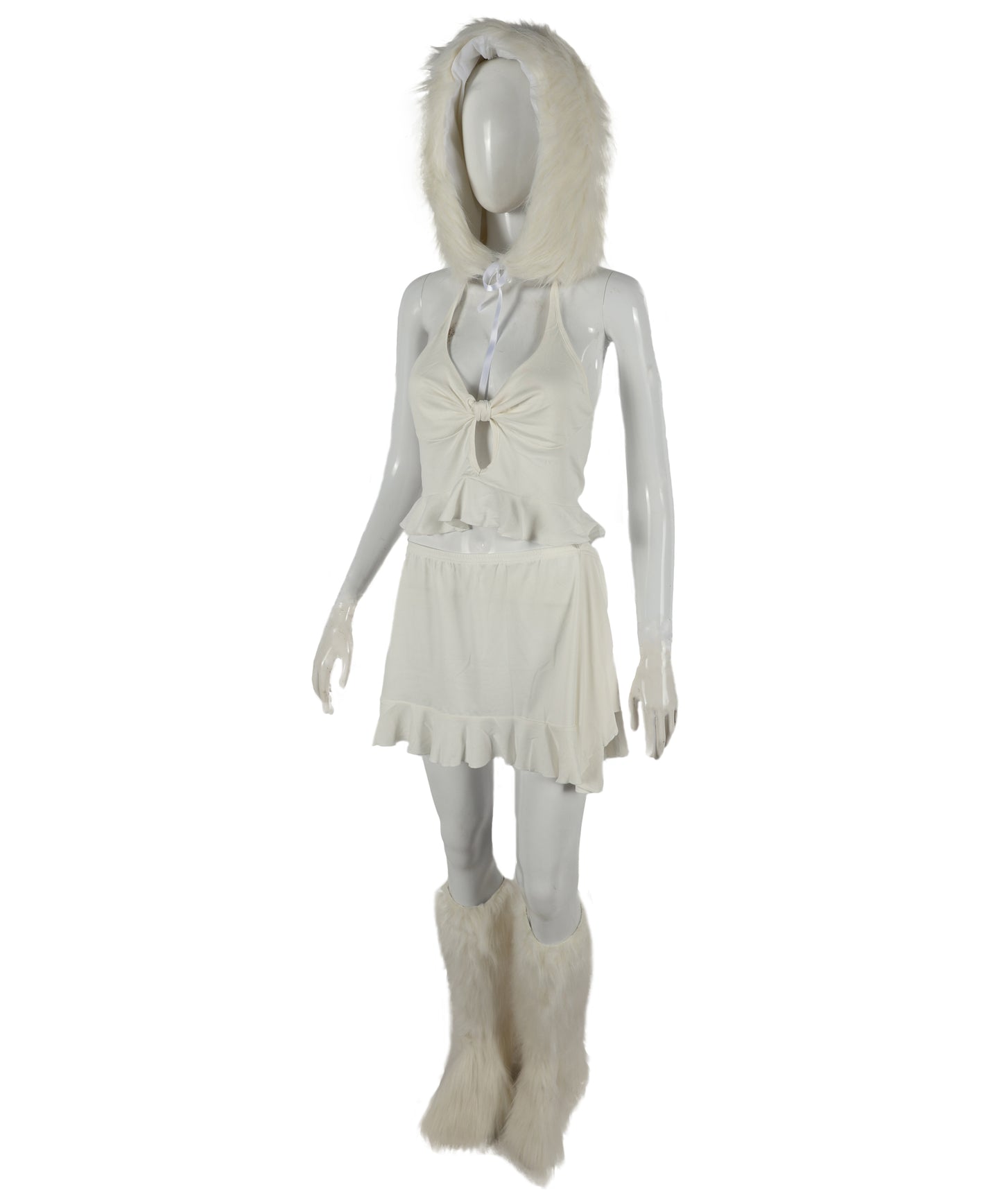 HPO Adult Women’s White Fantasy Inflatable Costume with Hood | Halloween & Themed Party Outfit
