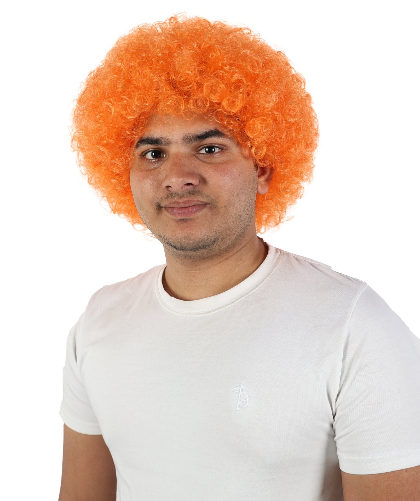 HPO Men's Multi-Color Options Curly Clown Wig | Flame-Retardant Synthetic Fiber and Standard Cap | Ideal for Parties, Cosplay, and Themed Events
