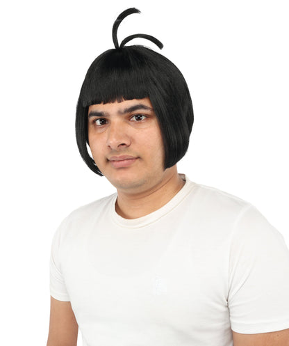 HPO Adult Men's Sleek Blunt Bob Wig | Multicolor Options | Solid color hue, create of synthetic fiber, straight smooth texture with bangs, breathable base | Party, Halloween, theater, drag, performance, costume events