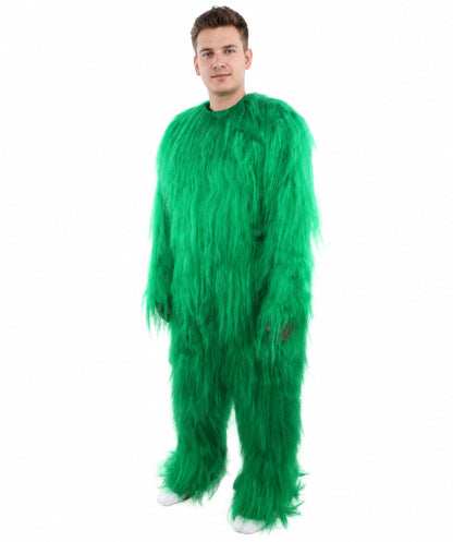 HPO Unisex Extreme Hairy Person Costume, Mask and Bundle - Full-Body Hair Suit Extra-Long Ash Brown Costume Wig for Halloween, Cosplay & Parties