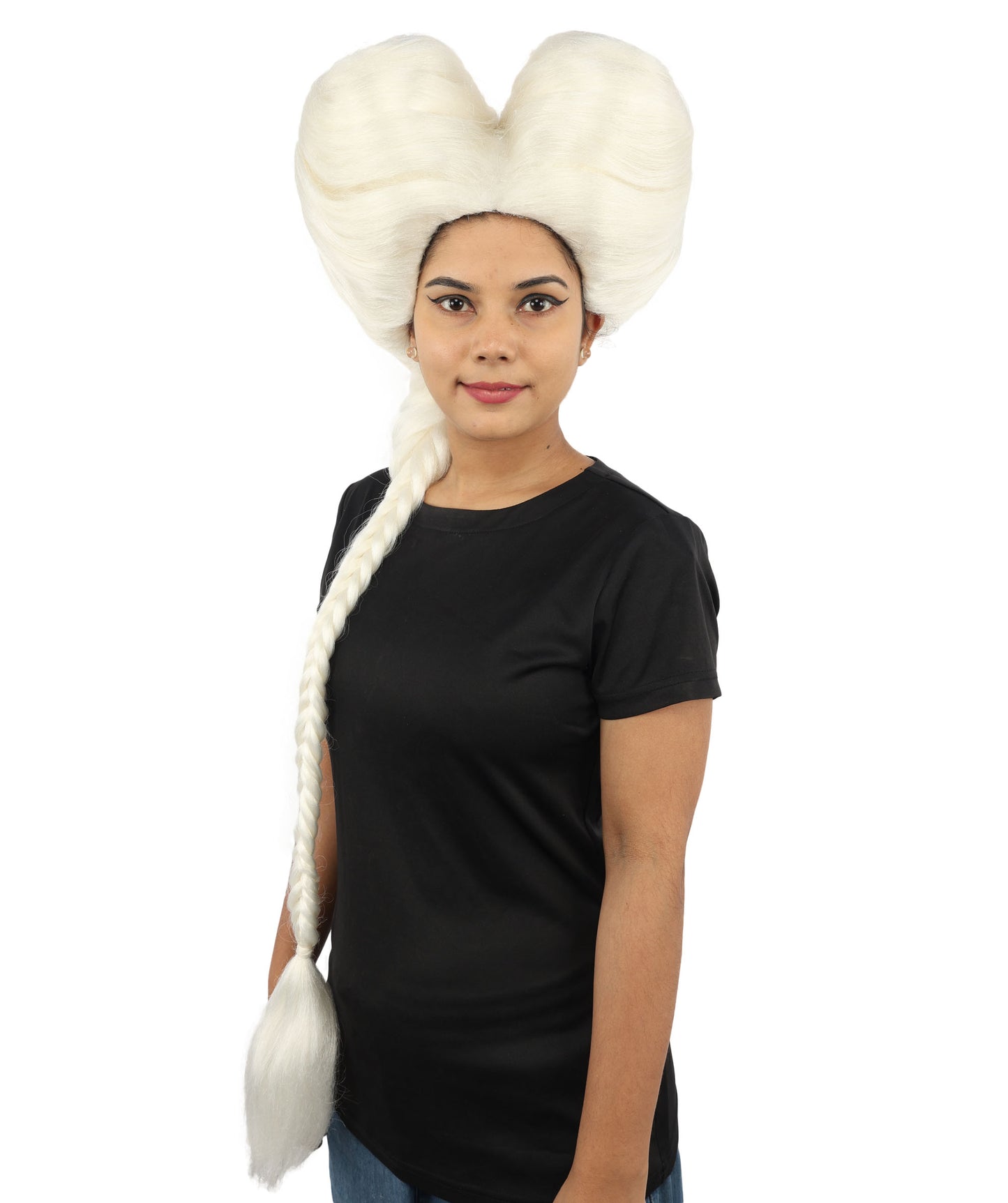 HPO Women’s Extra Long Golden Brown Count Dracula Wig | 42 Inch Synthetic Hairpiece Ideal for Gothic Noble Costume Halloween Cosplay Party Fancy Dress
