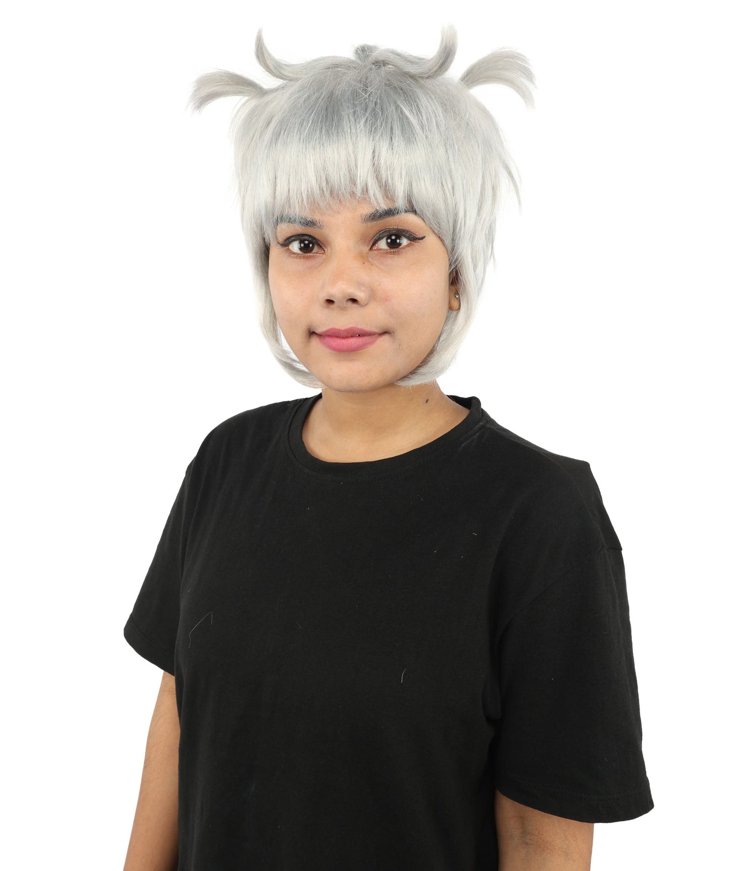 HPO Adult Women's Animal Ear Braided Wig | Multiple Color Options | Synthetic fiber, short bob with sculpted ears and long micro-braids, breathable base | Party, Halloween, theater, drag, performance, costume events