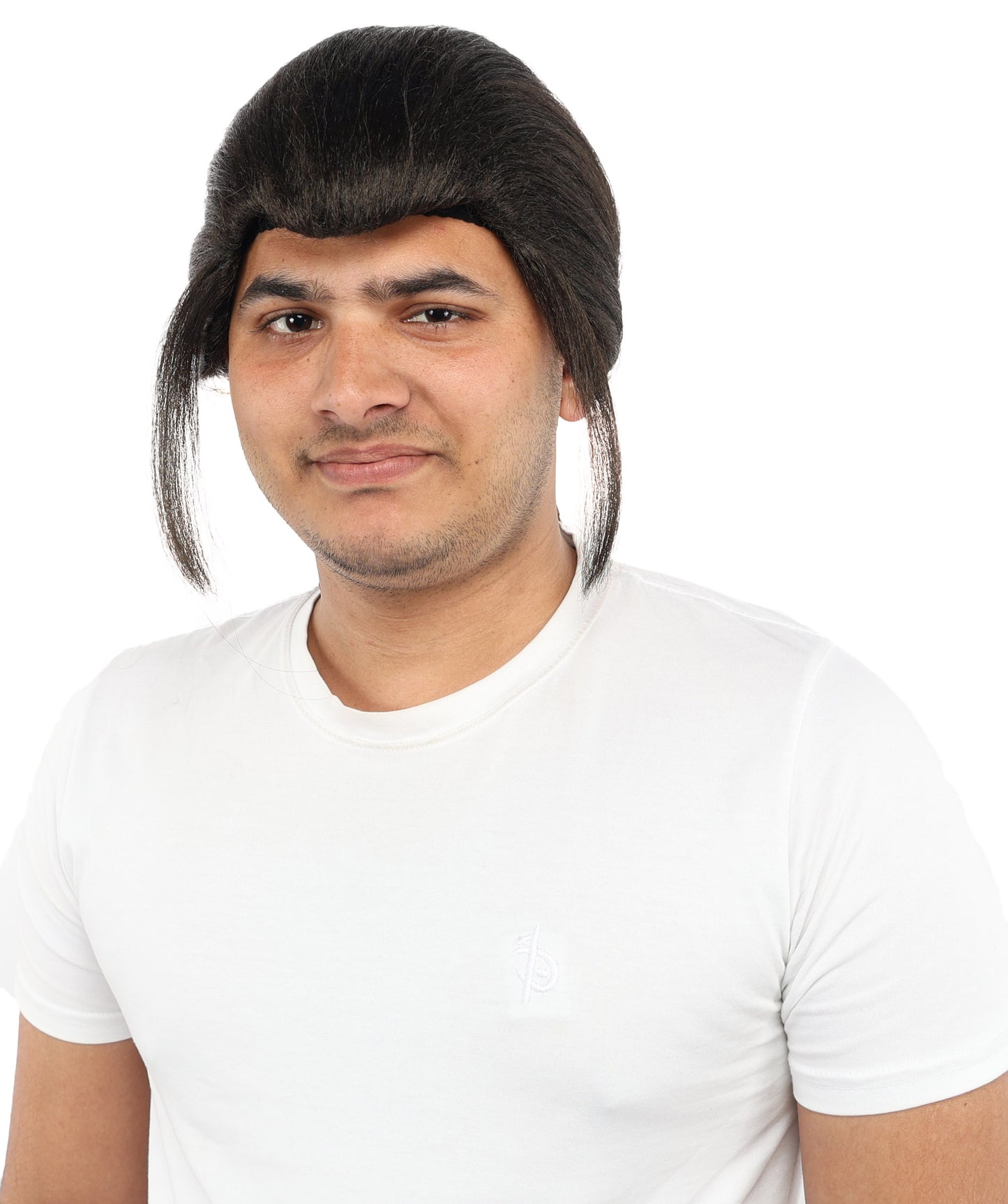 HPO Men’s Long Black Ponytail Warrior Wig – 17” Realistic Medieval Hairpiece with Capless Cap | Ideal for Costume Events, Theatre & Character Roleplay