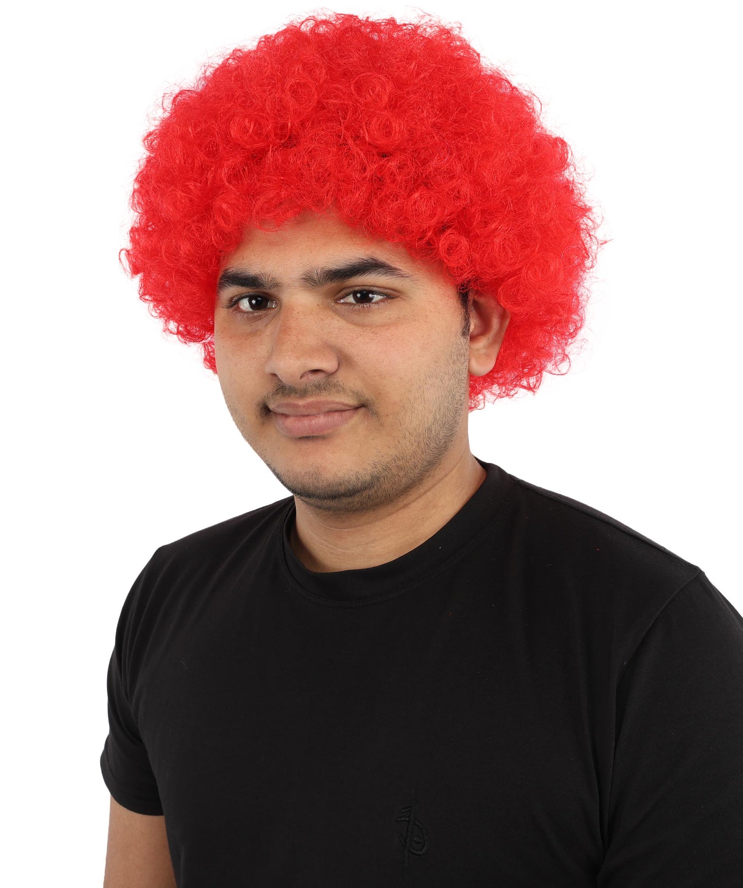 HPO Men's Multi-Color Options Curly Clown Wig | Flame-Retardant Synthetic Fiber and Standard Cap | Ideal for Parties, Cosplay, and Themed Events