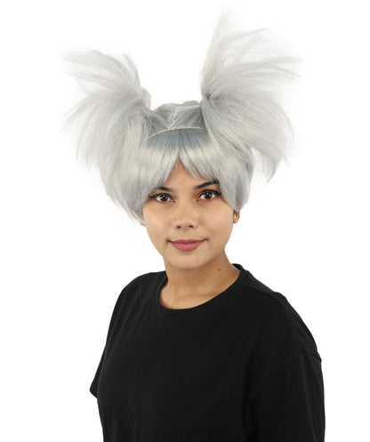HPO Women’s 15-Inch Orange Spiky Troll Wig | Fun Animated Character | Bright and Bold Look for Halloween, Cosplay, and Themed Party