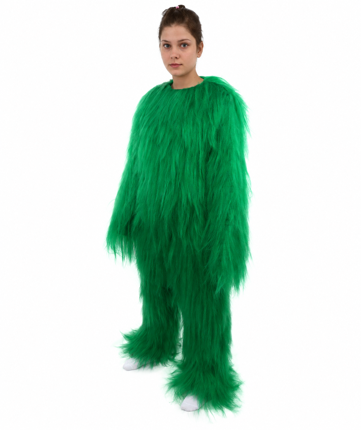 HPO Teen Extreme Hairy Person Costume Bundle & Mask Set - Full-Body Hair Suit Extra-Long Costume Wig for Halloween, Cosplay & Parties - Multiple Color Options