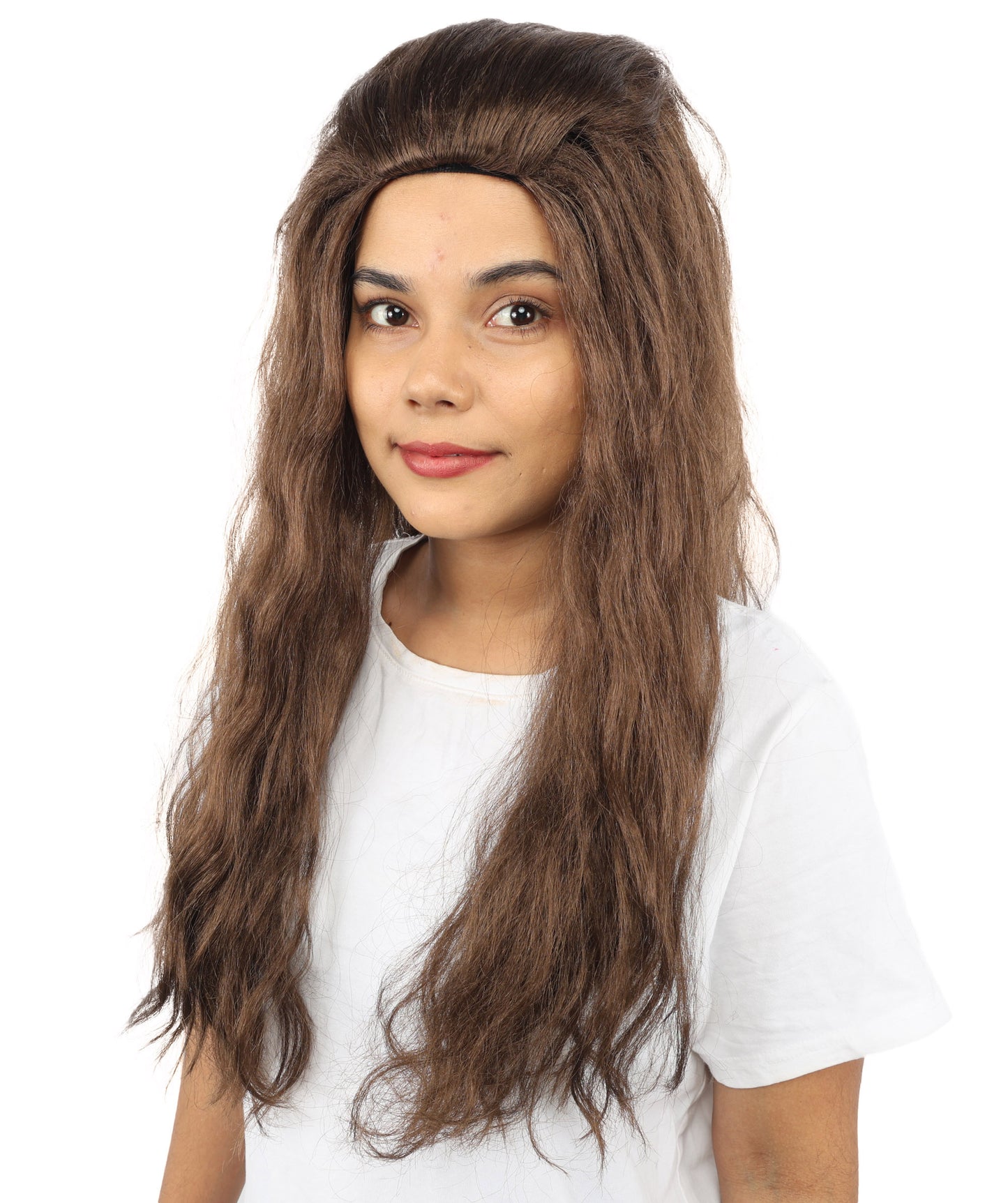 HPO Women’s Pink Long Wavy Wig | 25 Inch Long Hair with Capless Cap Design | Ideal for Playful at Halloween Cosplay, and Themed Parties