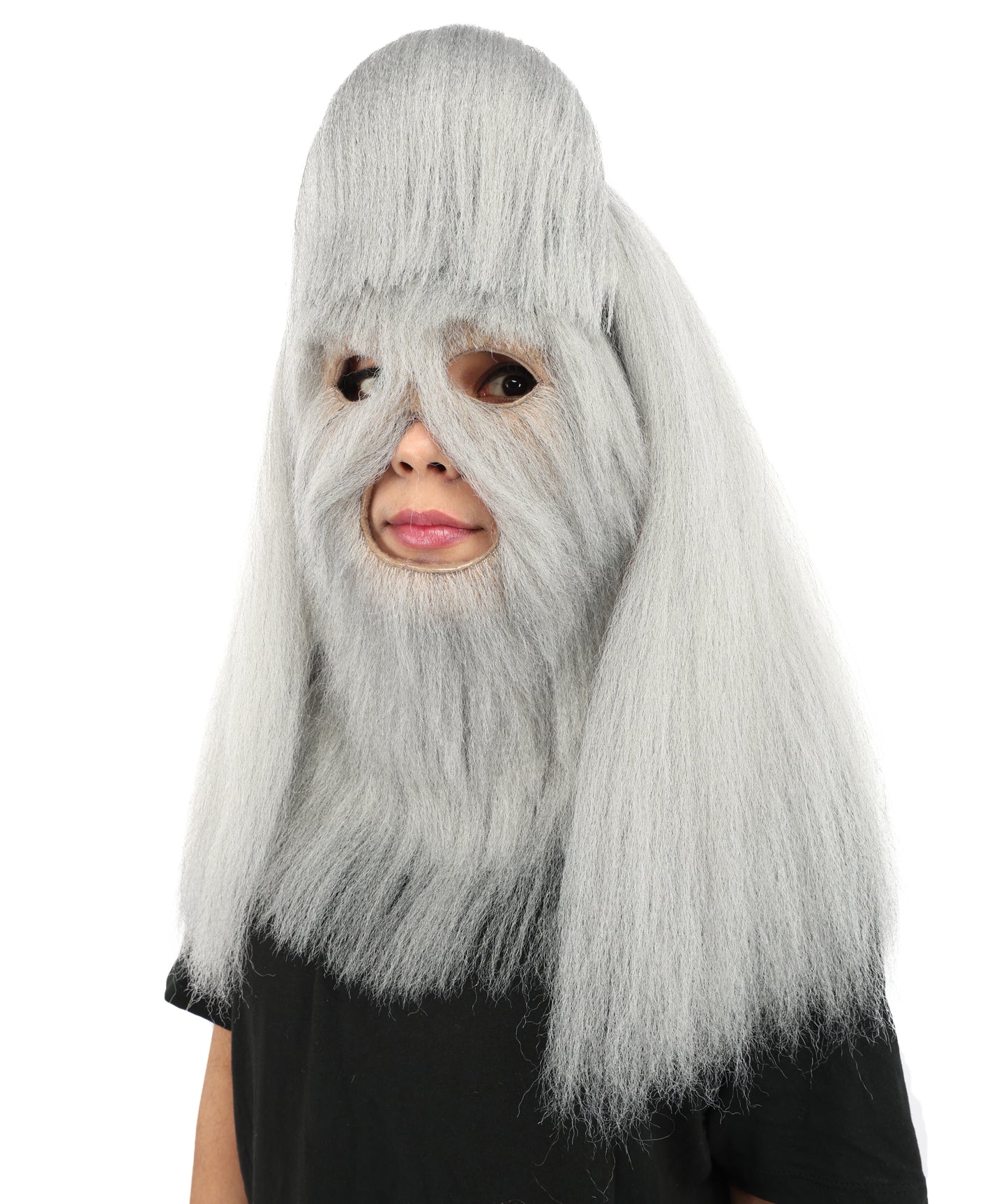 HPO Teen Extreme Hairy Person Costume Bundle & Mask Set - Full-Body Hair Suit Extra-Long Costume Wig for Halloween, Cosplay & Parties - Multiple Color Options