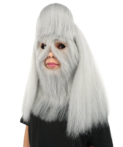 HPO Teen Extreme Hairy Person Costume Bundle & Mask Set - Full-Body Hair Suit Extra-Long Costume Wig for Halloween, Cosplay & Parties - Multiple Color Options