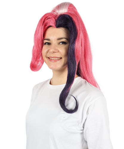 HPO Women Hazbin Hotel Velvet Cosplay Wig |  Multiple Hair Wig | Adjustable Cap | Perfect for Cosplay and Halloween or Themed Parties | Comfortable Lightweight Design for All-Day Wear