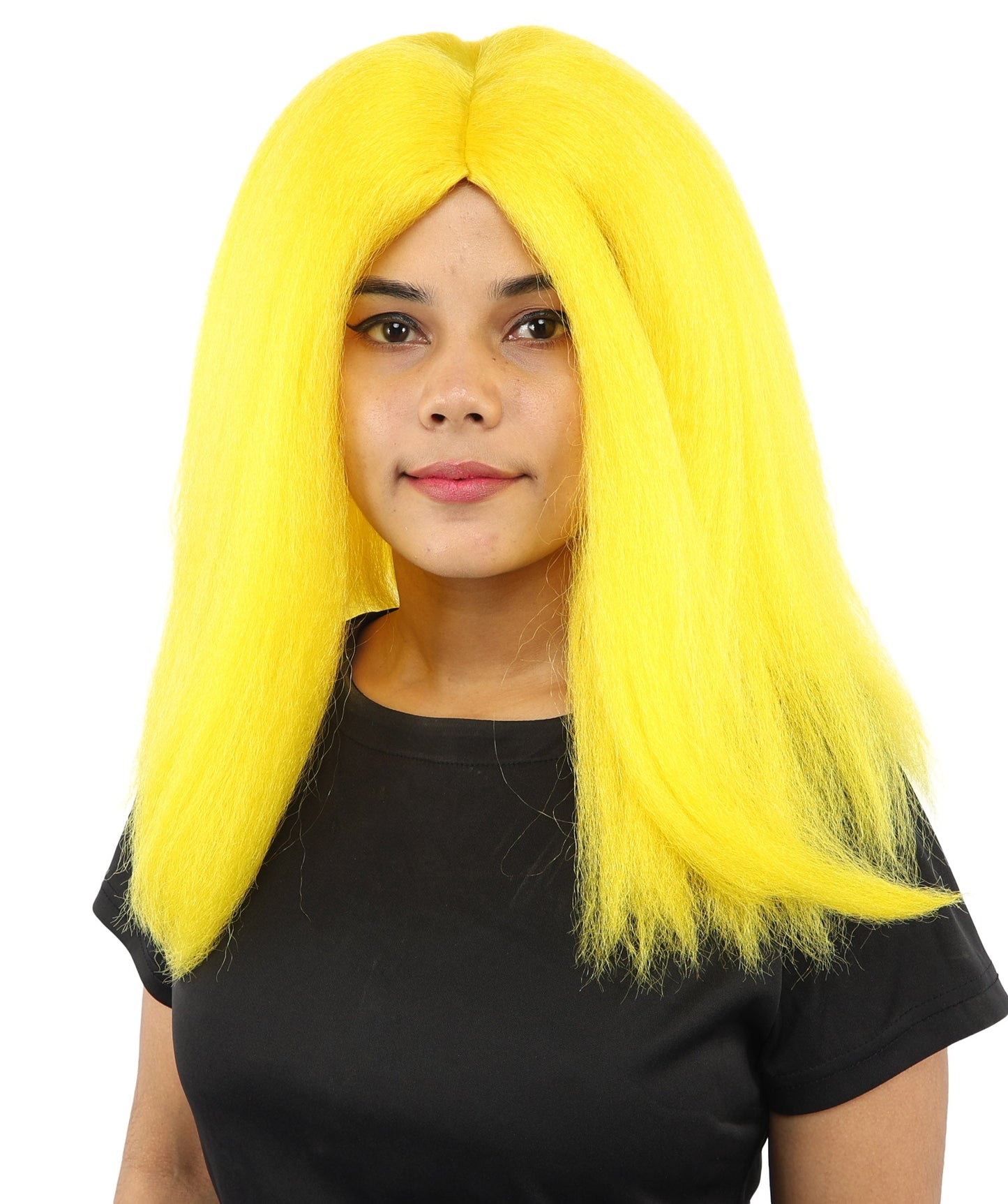 HPO Adult Women's Long Rounded Cartoon Hair Wig | Multiple Color Options | Bubble Bob, Deep Side Part, Heat Friendly Synthetic Strands & Breathable Net | Fancy Dress, Stage Show, Animated Character Events, Halloween & Festival