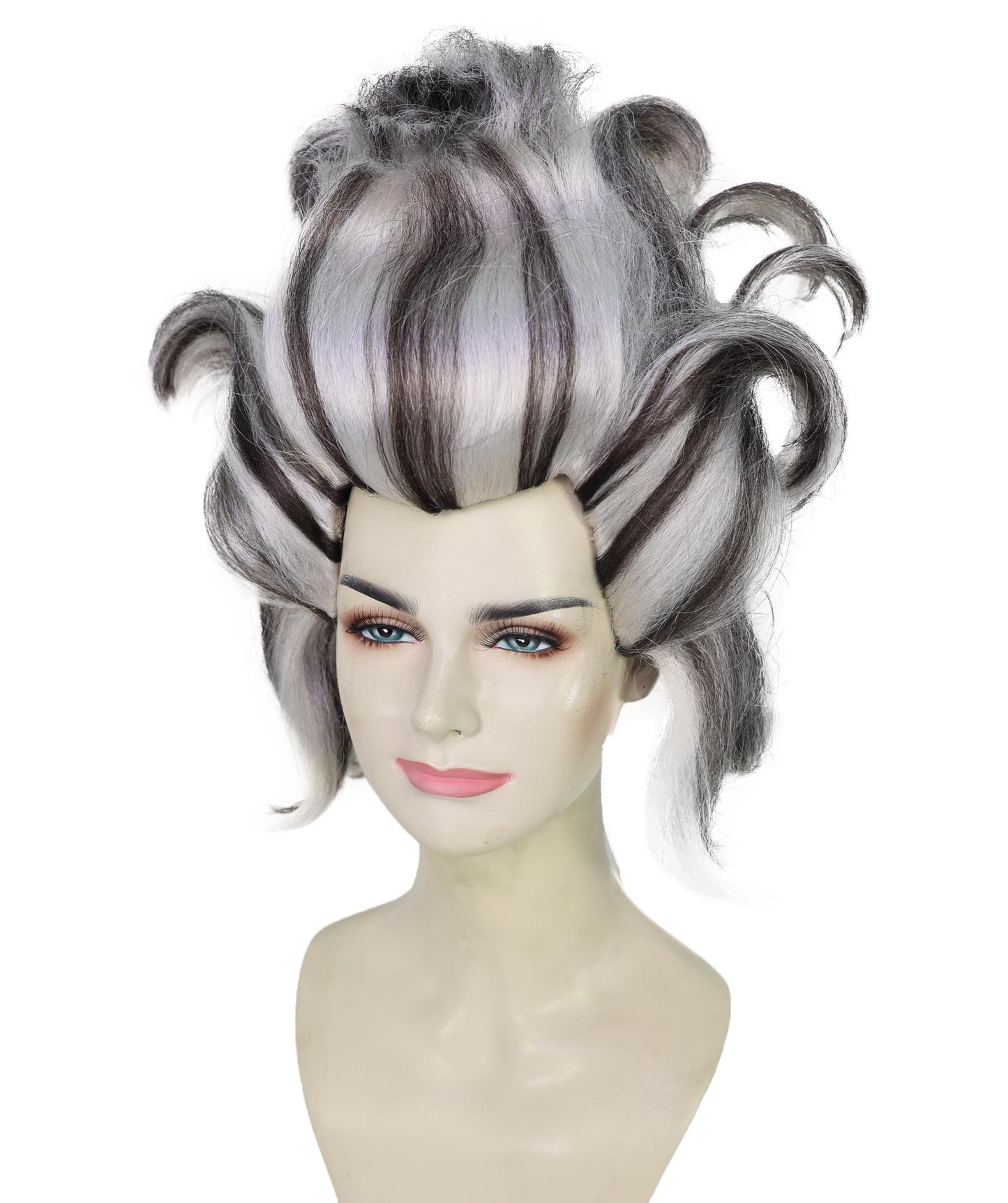 HPO Women’s Wicked Sea Witch Wig | Deluxe Long Curly Black & Grey Hairpiece | Halloween, Costume Party, Stage & Photo Shoot