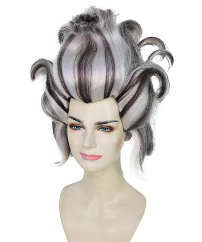 HPO Women’s Wicked Sea Witch Wig | Deluxe Long Curly Black & Grey Hairpiece | Halloween, Costume Party, Stage & Photo Shoot