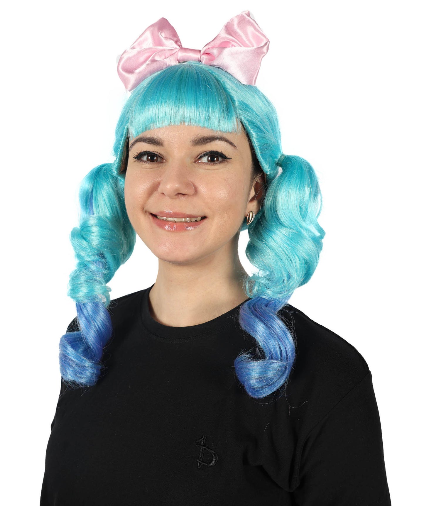 HPO Women's American Celebrity Multicolor Curly Ponytail Wig | Halloween and Cosplay Wig | Flame-retardant Synthetic Fiber