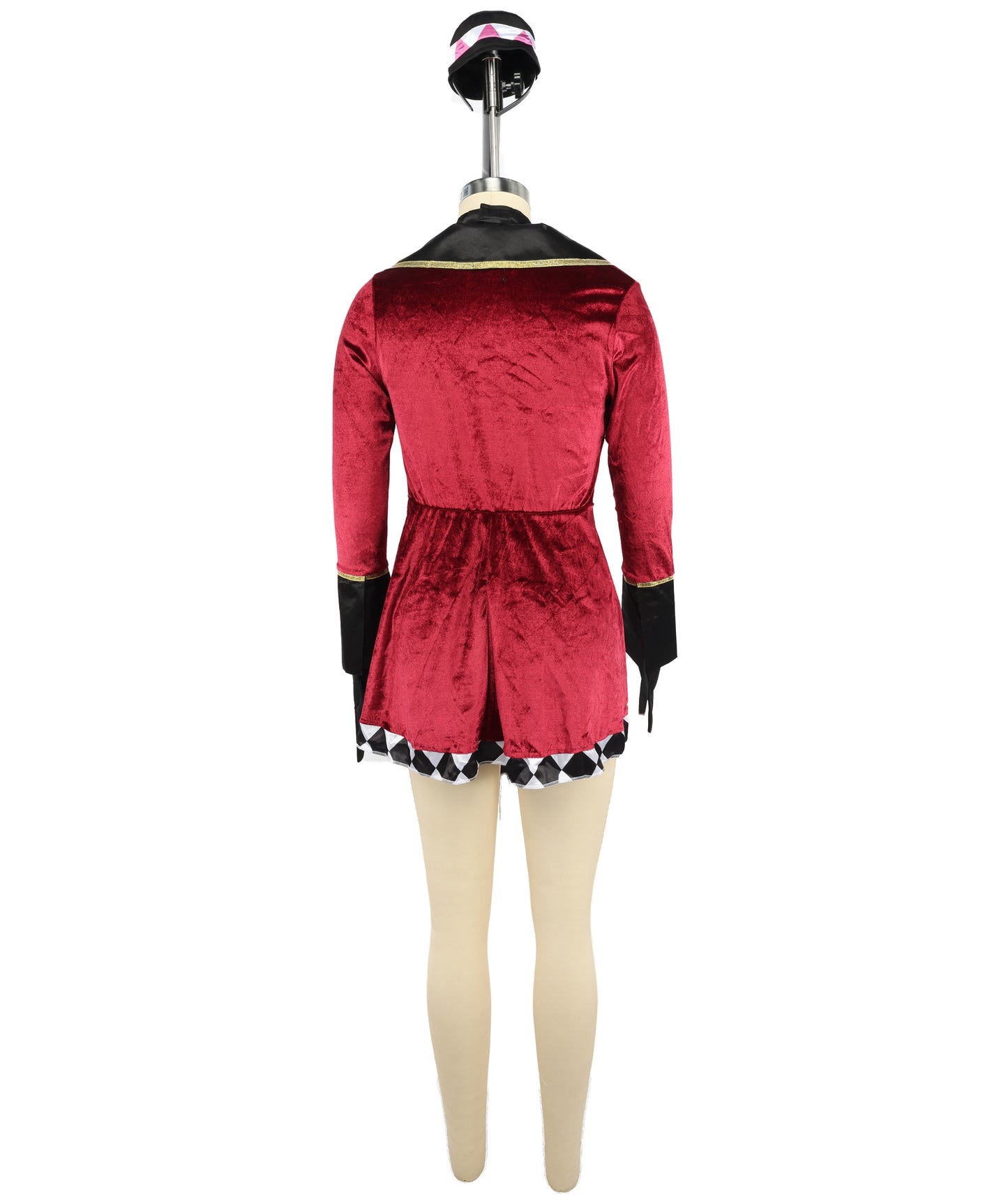 HPO Women’s Magician Alice Costume | Dark Red Top & Skirt with Gloves, Bow Tie & Headband | Cosplay, Halloween, Stage, Party & Roleplay