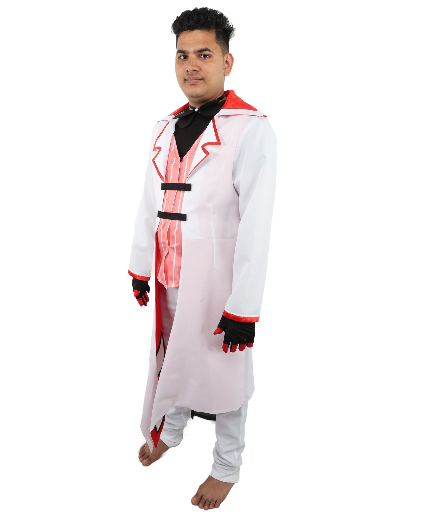 HPO Men's Infernal Ringmaster Costume | Structured Tuxedo Jacket Featuring Split Tails and Bow Tie | Versatile for Stage Shows, Fantasy Events, and Themed Parties