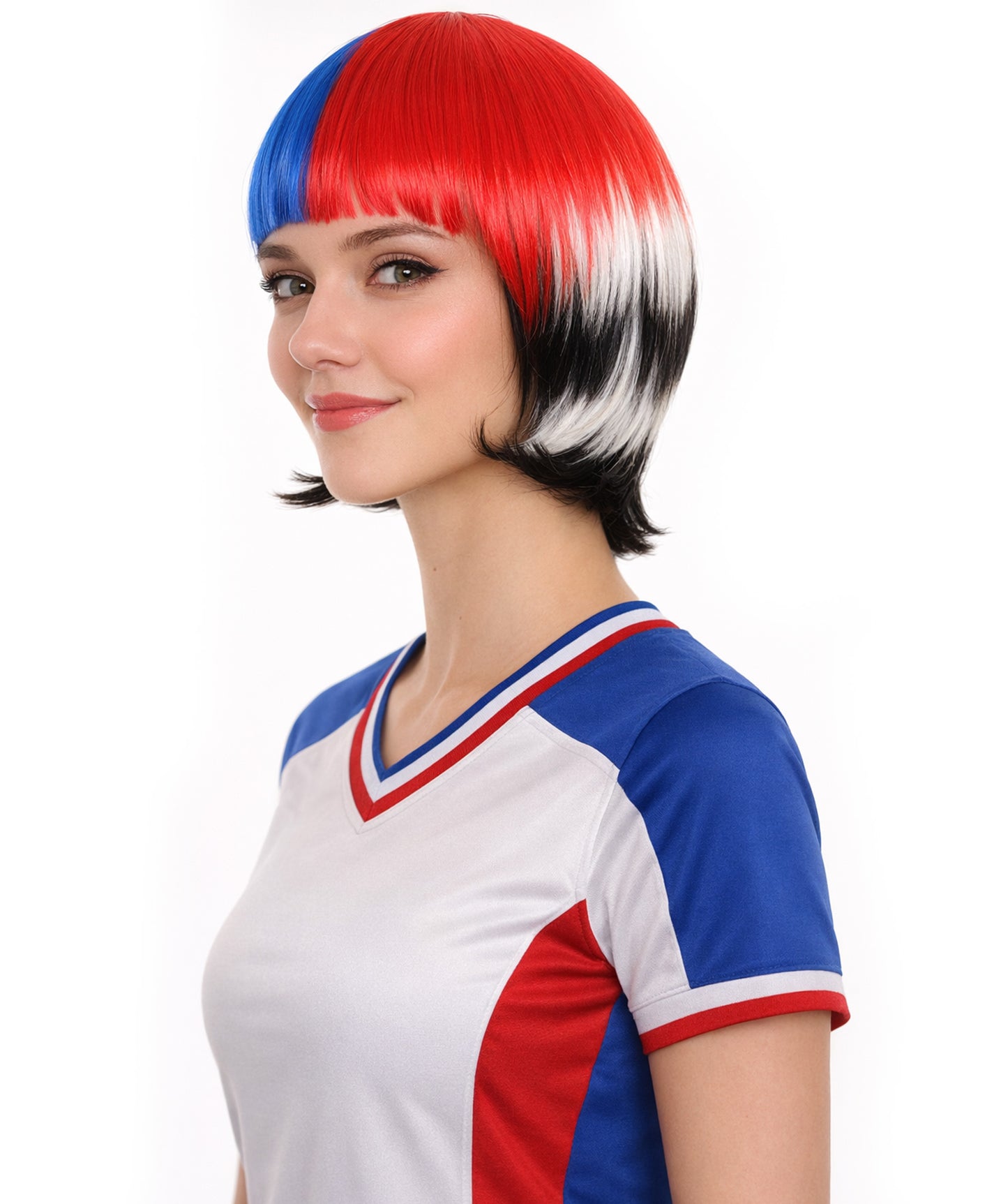 Women Patriotic South Korean Flag Bob Wig | Premium Breathable Capless Cap