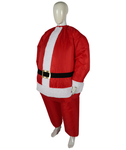 HPO Adult Men's Inflatable Santa Claus Costume | Christmas Holiday Outfit with Fan & Comfortable Fit