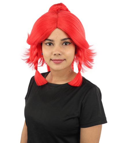 HPO Adult Women's Alien Nature Spirit Hair | Multiple Color Options | Soft Textured Bob with Beaded Braids, Heat Resistant Synthetic Fiber & Breathable Mesh | Halloween, Fantasy Roleplay, Themed Party, Theater & Carnival