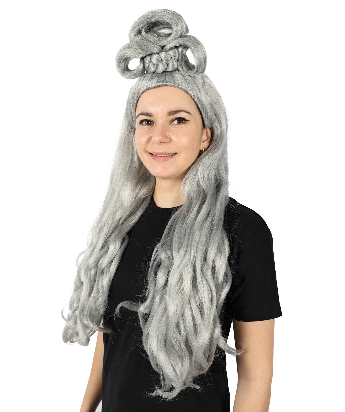 HPO Women's Long Curl Wig with Ring , Multiple Color Options , Flame-retardant Synthetic Fiber