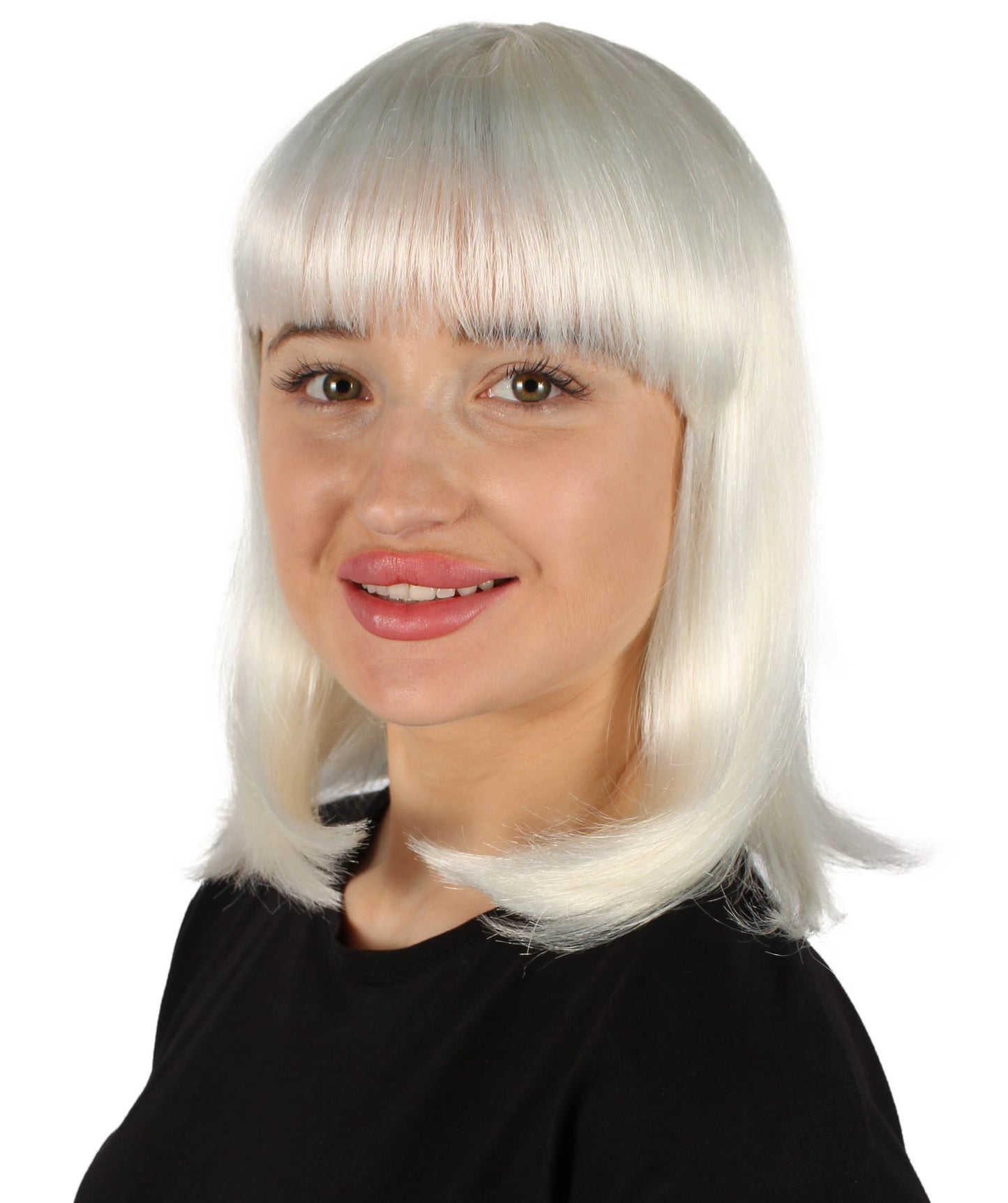 HPO Women's Shoulder Length Bob Wig Collection | Straight Halloween Wig Multiple Color Option | Premium Breathable Capless Cap