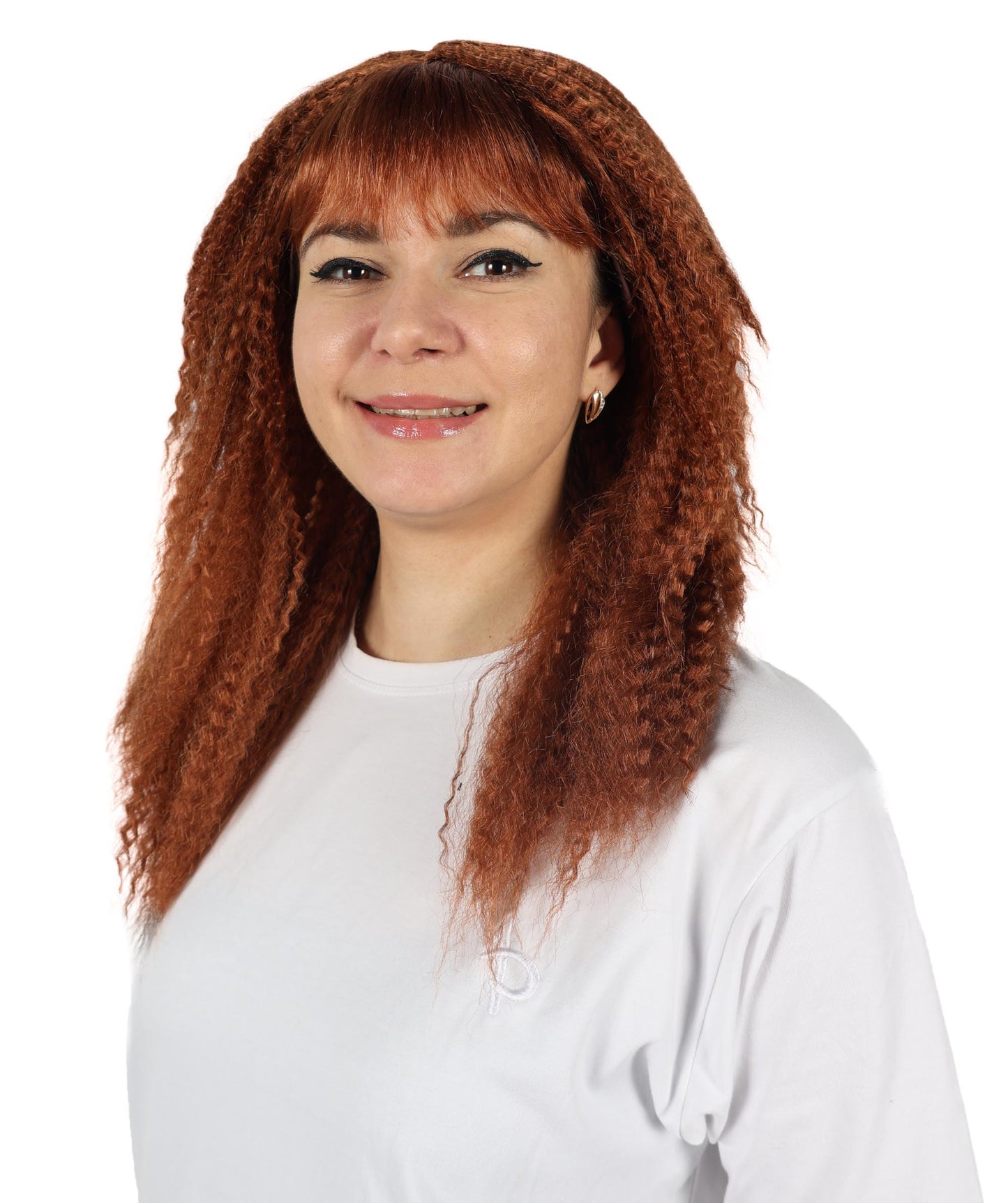 HPO Women’s Retro 80’s Voluminous Curly Brown 17 Inch Rocker Crimp Wig with Bangs | Halloween & Cosplay Wig | Flame-retardant Synthetic Fiber