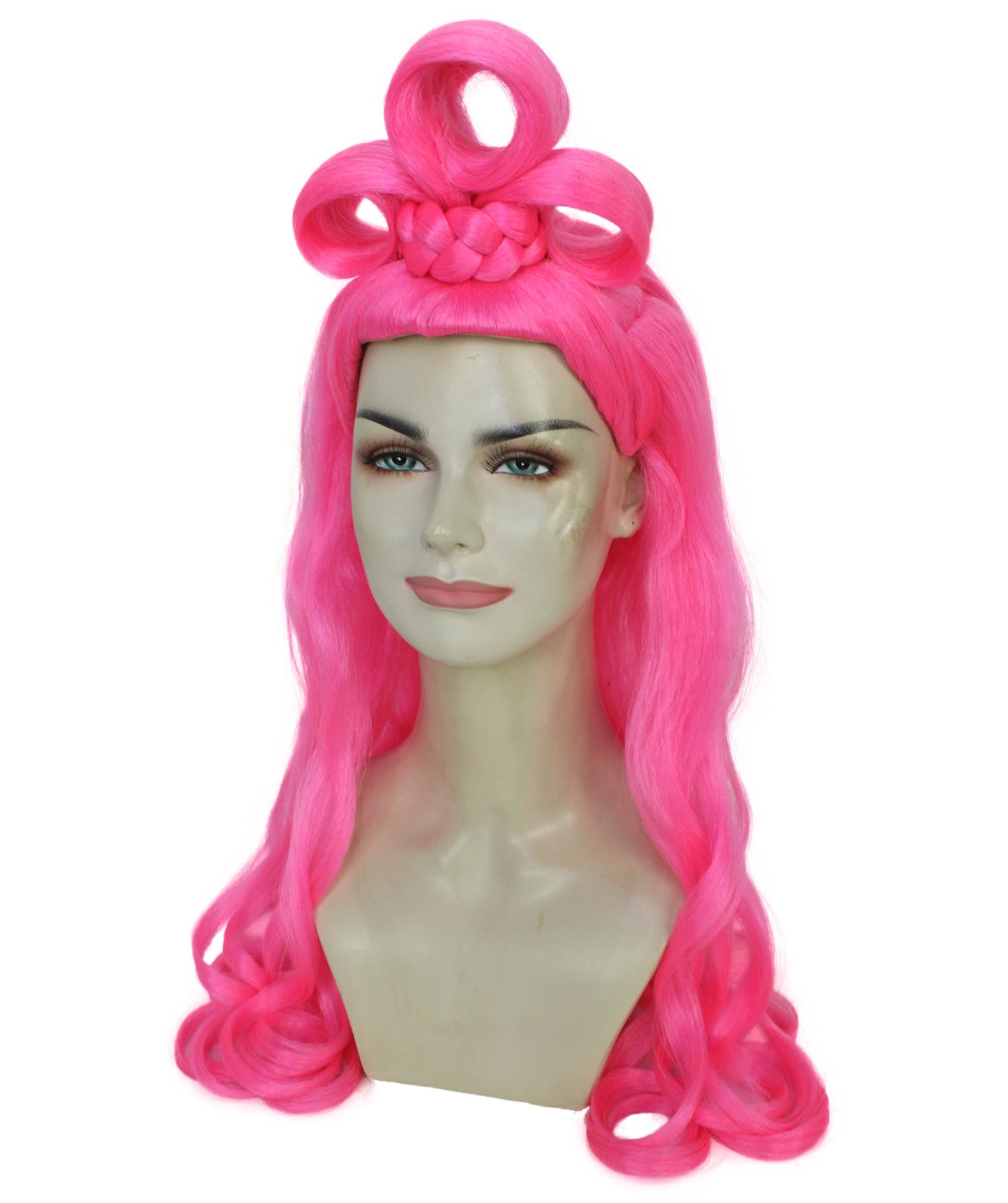 HPO Women's Long Curl Wig with Ring , Multiple Color Options , Flame-retardant Synthetic Fiber