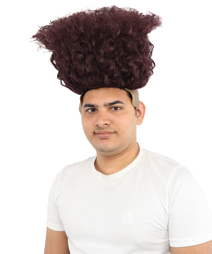 HPO Men’s Tall Afro Wig | Multicolor Options | Animated Scientist Style Hair | Funny Hairpiece with Bouncy Curls and Capless Cap | Retro Nerd Look for Parties, Shows & Halloween