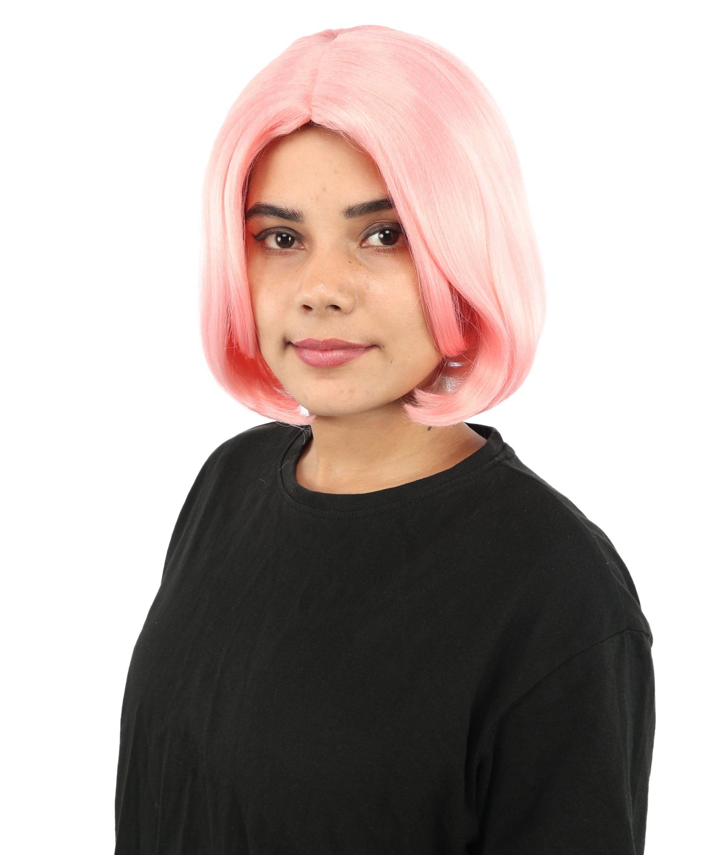 Adult Women's Two-Tone Bob Wig | Multiple Color Options | Short Straight Blunt Cut Inspired by American Pop Artist Look | Natural Hairline for Halloween and Cosplay