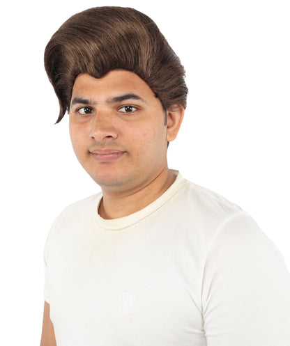 HPO Adult & Teen Men's Sleek Updo Theatrical Wig | Icy silver tone, create of synthetic fiber, striking swept front volume, breathable base | Party, Halloween, theater, drag, performance, costume events