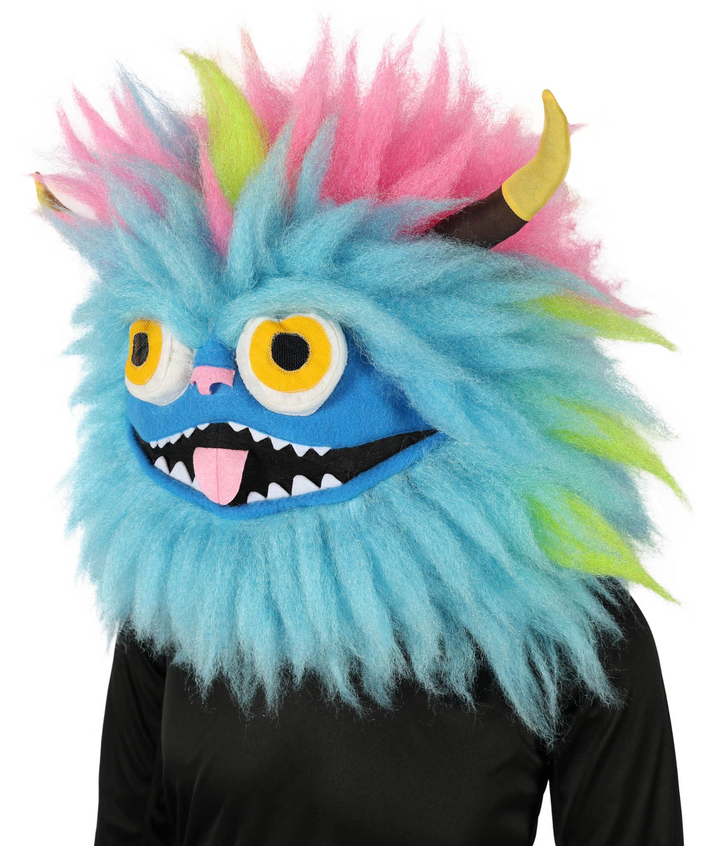 HPO Adult Unisex Furry Rainbow Monster Costume & Bundel Set with Mask | Perfect for Halloween| Flame-retardant Synthetic Fabric